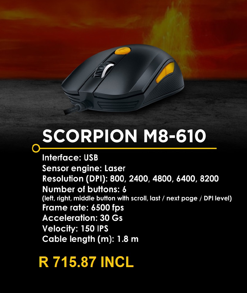 SCORPION M8-610 GAMING MOUSE